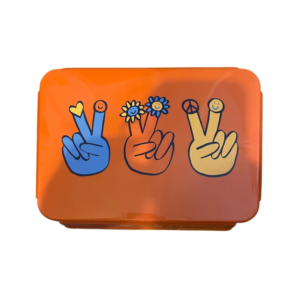 Colorful Peace Sign Lunch Bento Box (Never Used)